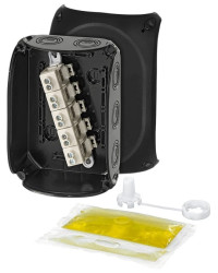 Puszka do wypełniania masą uszczelniającą do 10mm2 180x130x77mm czarna WP 1010 G 62000109