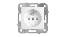 Linnera S Gniazdo Z/U Z Przesłonami Styków Biały 91440045