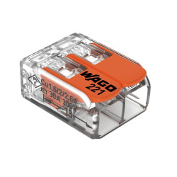 Złącze dźwigniowe 2-żyłowe WAGO rozmiar żyły 20 → 10 AWG Zacisk klatkowy Poliwęglan Montaż na kablu