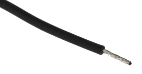 Przewód montażowy 0,33mm² Czarny RS PRO XLPE 22 AWG 300 V dł. 100m 17/0,16 mm +125°C UL 1581, UL 758