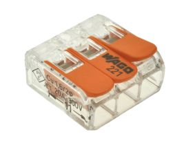 Złączka; instalacyjna; 221-413; 3 tory; 7mm; 32A; 450V; na przewód; do wszystkich rodzajów przewodów; zwora; sprężynowy; 0,2÷4mm