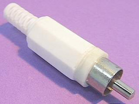 Wtyk RCA CINCH plastik biały