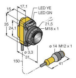Czujnik dyfuzyjny Turck QS18VP6FF50Q5 3071876 1 szt.