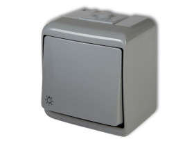 JUNIOR IP54 Wyłącznik zwierny przycisk "światło" popielaty 10WHE-5 KARLIK