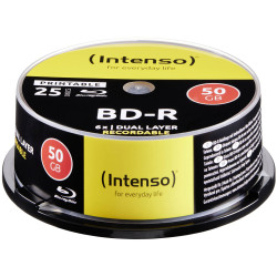 Intenso 5101124 Blank Blu-ray BD-R DL 50GB 25pc Spindle Printable