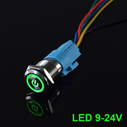 Przełącznik hermetyczny 250V 3A bistabilny 16 mm ( zielony)