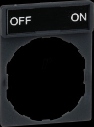 ZBY2367 Legend holder 30x40 mm, for Ø 22-mm devices, with OFF-ON sign