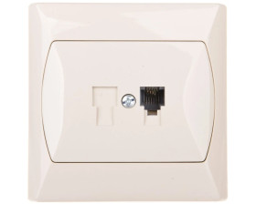 AKCENT Gniazdo telefoniczne pojedyncze RJ11 beżowe GPT-1A/01