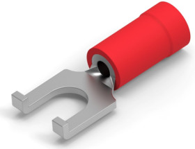 Insulated forked cable lug, 0.3-1.42 mm², AWG 22 to 16, M3.5, red, 322249