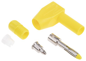 Adapter z wtykiem bananowym Męski Połączenie lutowane typ Wtyk bananowy Żółty 20A RS PRO rozmiar 4 mm