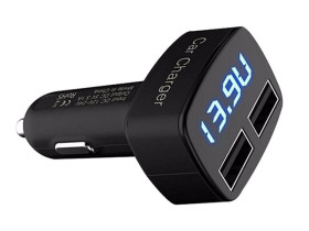 Ładowarka samochodowa 2xUSB 5V/3.1A LED pomiar VDC prąd temp
