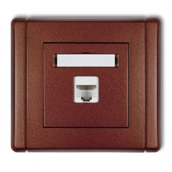 FLEXI Gniazdo komputerowe pojedyncze 1xRJ45, kat. 5e, 8-stykowe brązowy metalik 9FGK-1