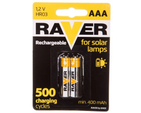 Akumulator Ni-MH LR03 / AAA 400mAh RAVER SOLAR /blister 2szt/ B7414
