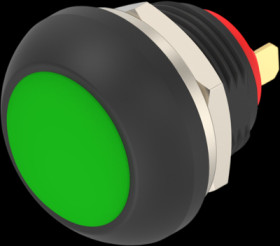 Pushbutton, 1 pole, green, unlit , 0.12 A/125 VAC, 0.2 A/50 VDC, 13.6 mm, IP68, 2-2329360-4