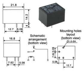 LT-12G przekaźnik elektromagnetyczny SPDT, zas. 12Vdc