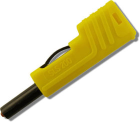 SLS 200 GE Wtyk izolowany 4mm z dodatkowym gniazdem 4mm, przyłącze przykręcane, 30A, żółty, Hirschmann, 932153103, SLS200GE