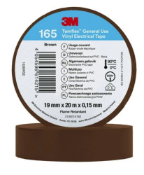 Taśma izolacyjna 19mm x 20m PVC Temflex 165 brązowa 7100184802