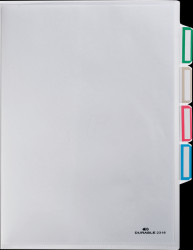 231619 Plastic wallets, A4, transparent, with 3 subject dividers, 5 pie