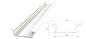 Profil wpuszczany biały, długość 3000mm