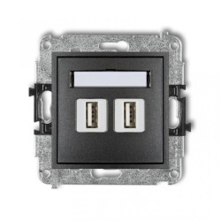 MINI Gniazdo podwójne 2xUSB-AA 3.0 grafitowe 11MGUSB-6