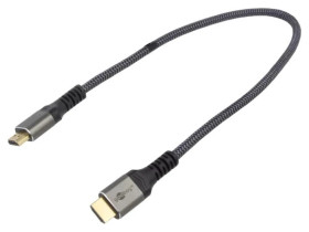 GOOBAY-PLUS-64992 Kabel HDMI 2.0 HDMI wtyk,z obu stron PVC tekstylny Dł: 0,5m