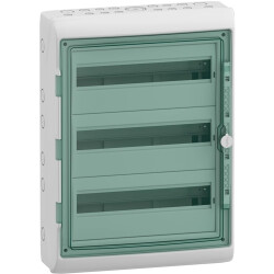 Small distributor, Mureva, Mini Mureva, 19", 3x18 HP, (H x W x D) 610 x 448 x 160 mm, IP65/IK09, polymer, light gray, 13436