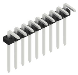 Pin header, 9 pole, pitch 2 mm, angled, black, SLY30829Z