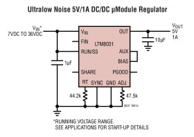 Ultralow Noise EMC 36V, 1A DC/DC μModule (Power Module) Regulator