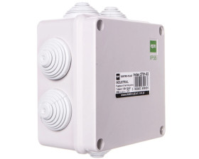 INDUSTRIAL Puszka hermetyczna n/t 129x129x61 z 7 dławnicami IP55 szara 2701-02