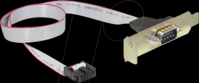 89300 Delock Low Profile Slot Bracket &gt; 1 x Serial Pin layout: 1:1