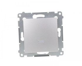 Simon 54 Przycisk pojedynczy z podświetleniem, szybkozłącza, srebrny mat DP1L.01/43