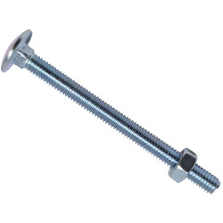 METALMATE MEMCSX0675 Cup Square Hex Bolt &amp; Nut ZP M6 x 75mm Box 25