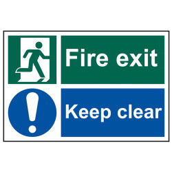 Scan 1540 Fire Exit Keep Clear - PVC 300 x 200mm