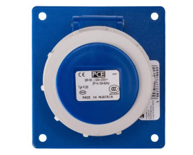 Gniazdo tablicowe skośne 16A 3P 230V niebieskie IP67 POWER TWIST 4132-6