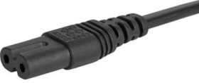 Device connection cable, Europe, plug type C, straight on C7 socket, straight, H05VVH2-F2x0.75 mm², black, 2 m, 6013.0474