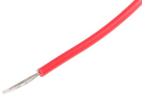 Przewód jednożyłowy linkowy, Przewód instalacyjny, 0,13 mm², 7/0,16 mm, 26 AWG, PVC, 300 V, Czerwony, dł. 100m, RS PRO
