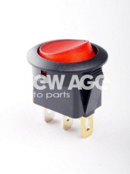 Wyłącznik podświetlany okrągły czerwony12V 20A