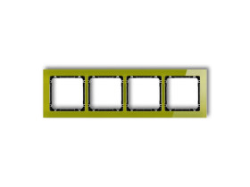 DECO Ramka 4 poczwórna uniwersalna - efekt szkła (ramka zielona: spód czarny) zielony 2-12-DRS-4 KARLIK