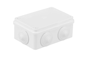 Puszka n/t hermetyczna 120x80x50 6 dławików IP65 biała S-BOX 206B