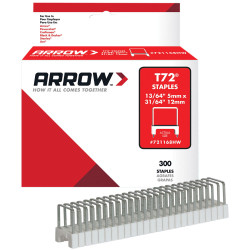 Arrow A721168HW T72HW Clear Insulated Staples for Hardwood 5 x 12mm Box 300