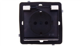 Sonata Gniazdo Bryzgoszczelne Z/U Schuko Ip44 Klapka Przezroczysta Ecru...