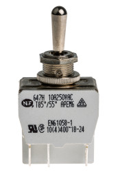 Przełącznik (Wł.)-wył.-(wł.) średnica wycięcia 12.2mm DPDT APEM Montaż panelowy długość przełącznika 17.5mm