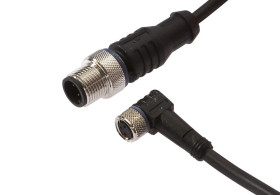 Złącze do samokonfekcjonowania M8 kątowe żeńskie 3-pinowe M12 męskie proste 3-pinowe 3x0.34mm² PUR 60V IP67 VK200F80