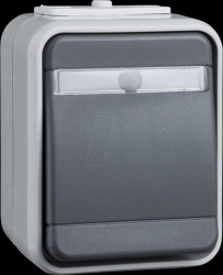 441629 Universal switch, writing field, 10A, IP44, AquaTop, grey