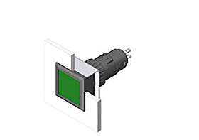 Klosz lampek do przycisku kształt: Prostokątny Zielony Soczewka EAO 15.3 x 15.3mm