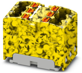 Distribution block, push-in connection, 0.14-2.5 mm², 6 pole, 17.5 A, 6 kV, yellow/black, 3002795