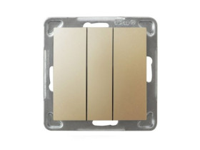 IMPRESJA Wyłącznik potrójny zwierny przycisk złoty metalik ŁP-24Y/m/28 OSPEL