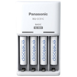 Panasonic 52051E04 Basic BQ-CC51 USB Charger &#x2B; 4x Eneloop AAA Batteries