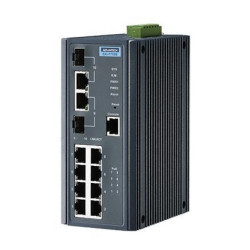 Zarządzalny przełącznik sieciowy warstwy 2 (L2) z PoE, 8 portami GE i 2 portami combo Gigabit RJ-45 lub SFP EKI-7710G-2CPI-BE