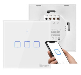 Sonoff potrójny dotykowy włącznik światła wifi + sterowanie pilotem T1EU3C-TX